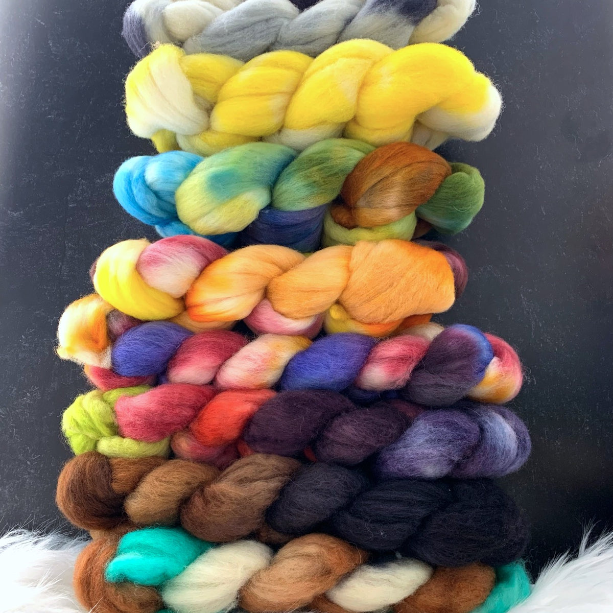 Organic Polwarth and Silk Combed Top / Roving Wool Fiber 1 pound