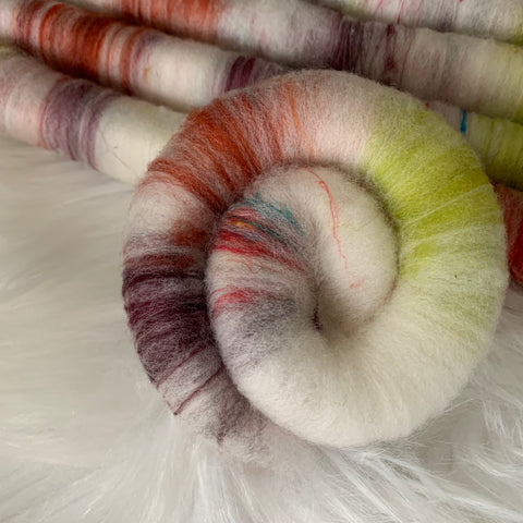 Eye Candy 100% Hand Processed/Hand Dyed Cormo Rolag Set